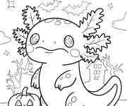 Coloriage Axolotl triste