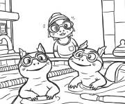 Coloriage Axolotls dans la piscine