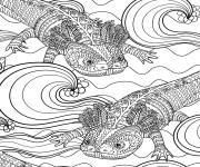 Coloriage Axolotls zentangle