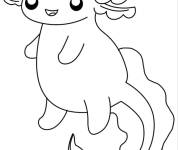 Coloriage B&eacute;b&eacute; Axolotl kawaii