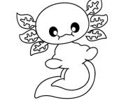 Coloriage et dessins gratuit B&eacute;b&eacute; Axolotl magique à imprimer