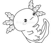 Coloriage B&eacute;b&eacute; Axolotl sur le dos