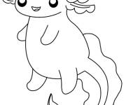 Coloriage Belle Axolotl dans la rivi&egrave;re
