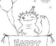 Coloriage Clin d'oeil d'Axolotl pendant le nouvel an