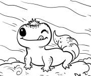 Coloriage Clin d'oeil de Axolotl
