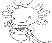 Coloriage Cuisinier Axolotl