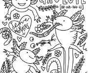 Coloriage Dr&ocirc;le de Axolotl