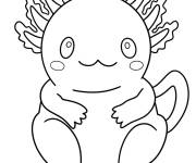 Coloriage Facile Axolotl debout