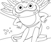 Coloriage Fiche de Axolotl