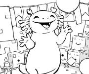 Coloriage L'anniversaire d'Axolotl