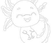 Coloriage La joie de Axolotl en vecteur
