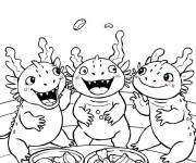 Coloriage Les Axolotls au diner