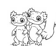 Coloriage Les premiers pas d'un b&eacute;b&eacute; Axolotl