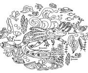 Coloriage Mandala Axolotl