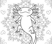 Coloriage Mandala Axolotl complexe