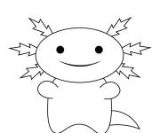 Coloriage Mod&egrave;le Axolotl &agrave; d&eacute;couper