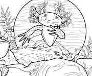 Coloriage Paysage de Axolotl sous marin