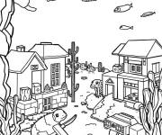 Coloriage Paysage du monde de Axolotls