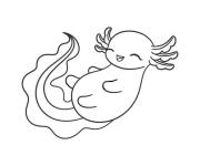 Coloriage et dessins gratuit Petit Axolotl en riant à imprimer