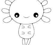 Coloriage et dessins gratuit Portrait b&eacute;b&eacute; Axolotl à imprimer