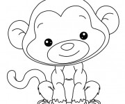 Coloriage Babouin mignon