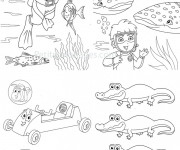 Coloriage et dessins gratuit Baleine et le petit plongeur à imprimer