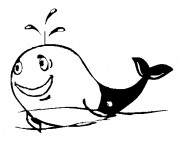 Coloriage et dessins gratuit Baleine souriante à imprimer