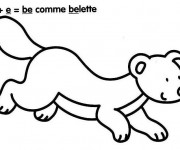 Coloriage Belette et Lettres