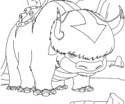 Coloriage Bison dessin anim&eacute;