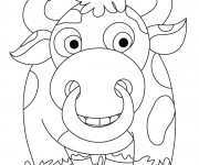 Coloriage Bison multicolor en souriant
