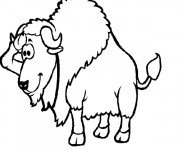 Coloriage Bison rigolo