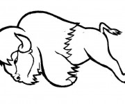Coloriage Bison tout en sautant