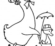 Coloriage Cane et poussette
