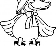 Coloriage Caneton bien habill&eacute;