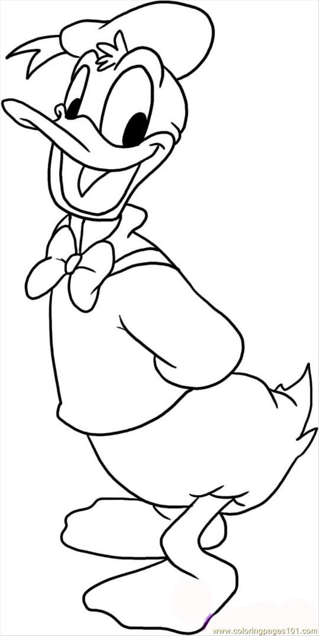 Coloriage et dessins gratuits Donald Duck content à imprimer