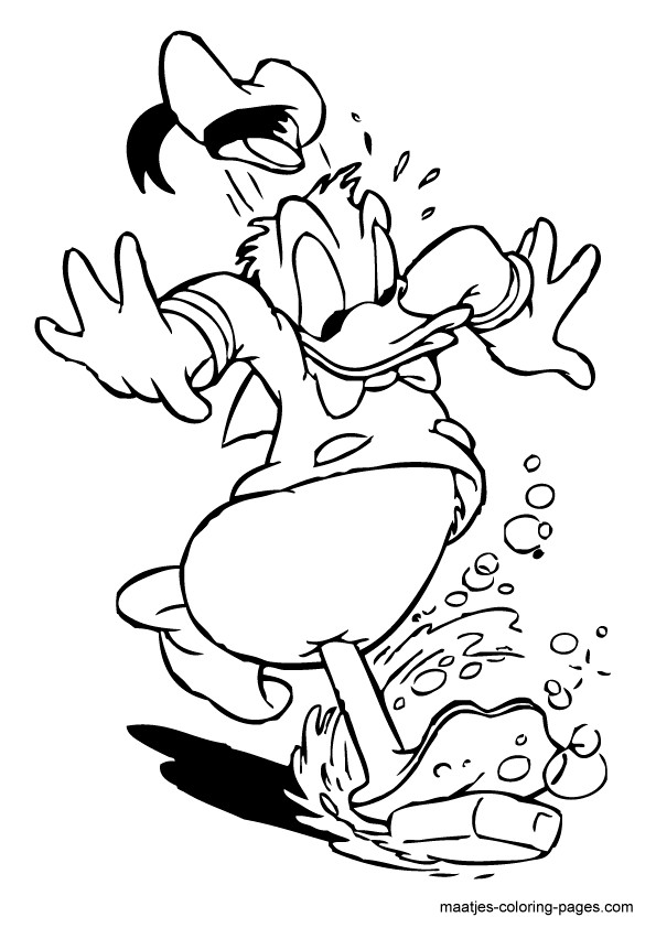 Coloriage et dessins gratuits Donald Duck va tomber à imprimer
