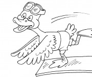 Coloriage Le canard dans le piscine