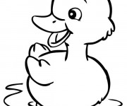 Coloriage Petit canard souriant