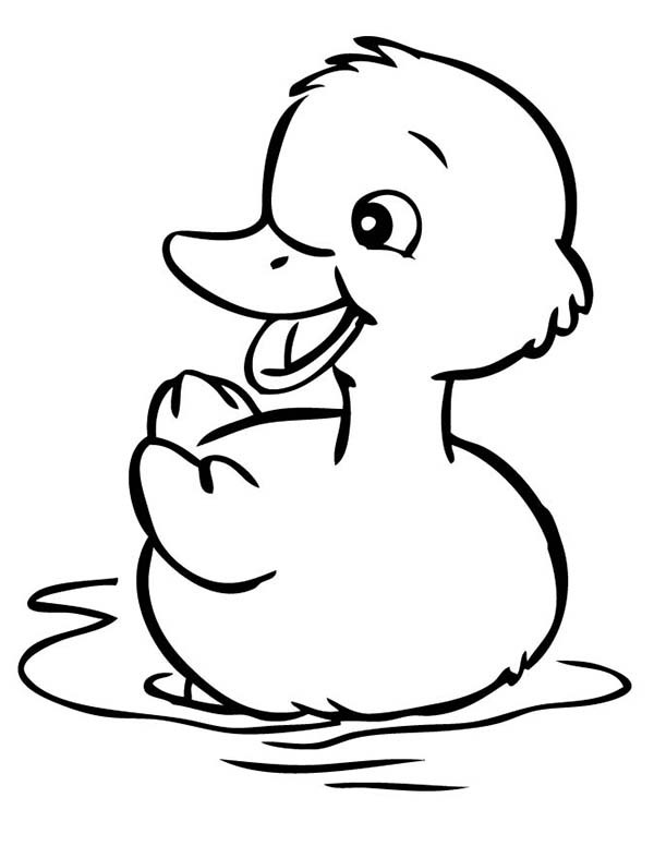 Coloriage et dessins gratuits Petit canard souriant à imprimer