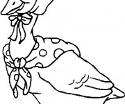 Coloriage Une cane portant un chapeau
