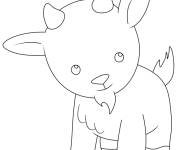 Coloriage B&eacute;b&eacute; ch&egrave;vre en toute beaut&eacute;