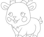 Coloriage B&eacute;b&eacute; ch&egrave;vre joyeuse