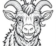 Coloriage Bouc en perspective