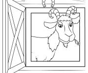 Coloriage Caprin &agrave; la fen&ecirc;tre