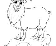 Coloriage Caprin de montagne rigolo