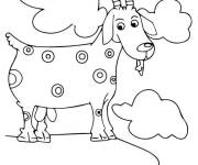 Coloriage Caprin debout sur une falaise
