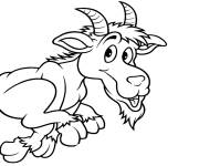 Coloriage Caprin drole en sautant