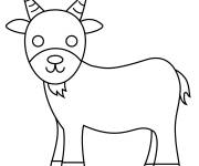 Coloriage Caprin &eacute;moji simple