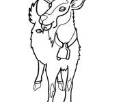 Coloriage Caprin en mangeant une pomme