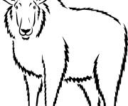 Coloriage Caprin en noir et blanc